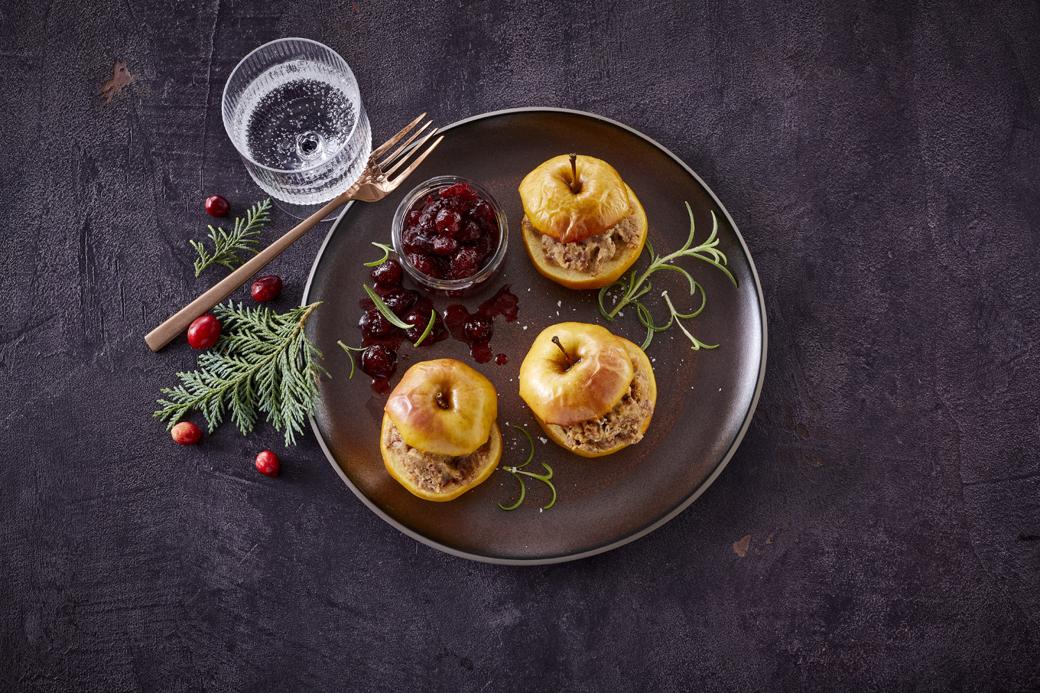 Baked Apples with Rum & Raisin Cream Cheese